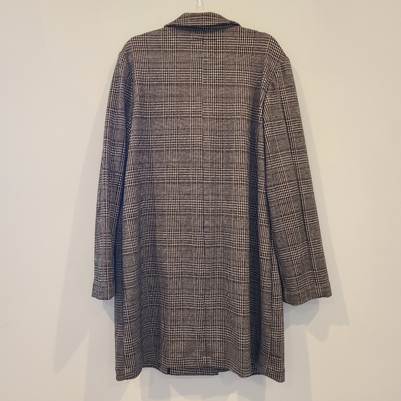 Sanctuary Carlton Brown Plaid Long Knit  Blazer Coat - Picture 5 of 8